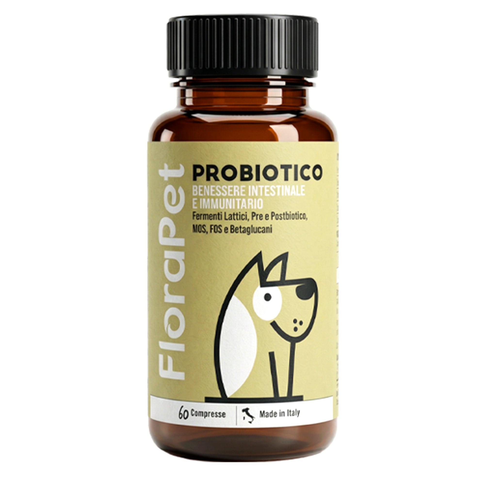 Probiotico per Cani — Supporto Flora Intestinale e Digestione, 60 Compresse