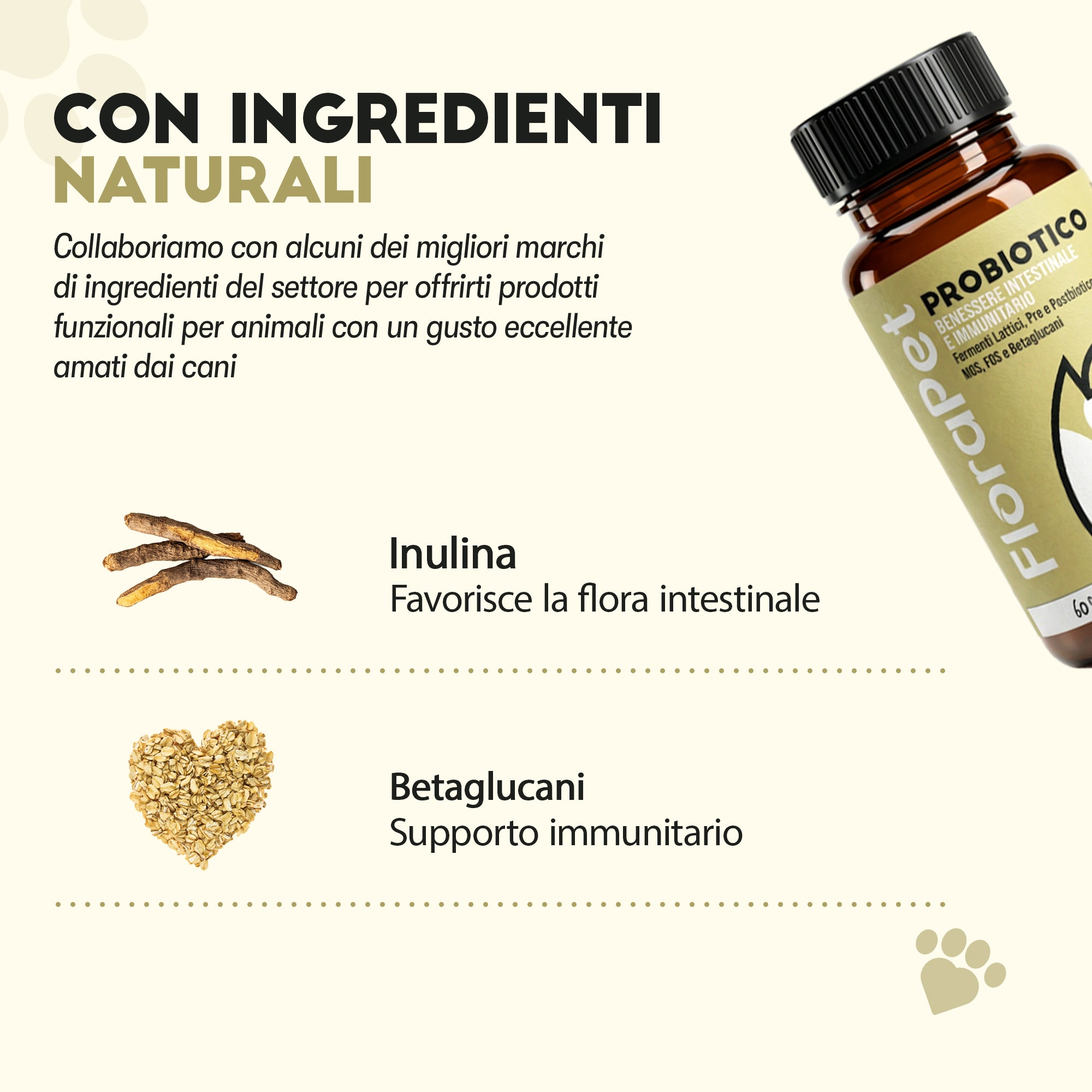 Probiotico per Cani — Supporto Flora Intestinale e Digestione, 60 Compresse